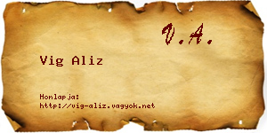 Vig Aliz névjegykártya